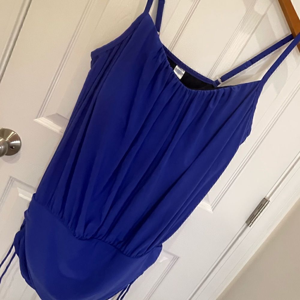 Venus blue purple one piece plus size bathing suit size 24 adjustable strap
